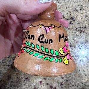 Vintage Clay Pottery Bell made in Cancun Mexico